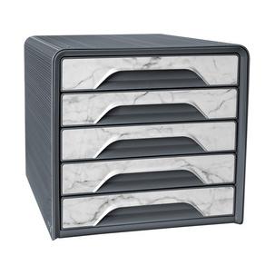 Schubladenbox Smoove mineral, Hellgrauer Marmor 1071111631