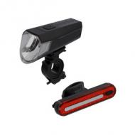 Fahrrad Akku-LED-Beleuchtungs-Set, 80 Lux