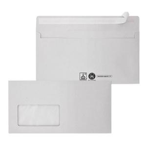Briefumschlag Recycling grau DIN lang, mit Fenster links 30124555