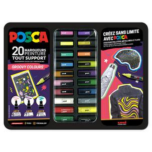 Pigmentmarker POSCA "GROOVY COLOURS", 20er Metallbox M POSCA/20 016