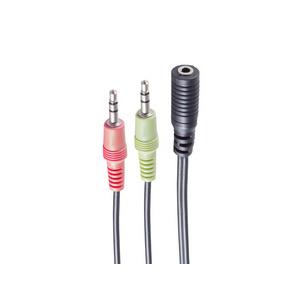 Headset Y-Adapter, 2x 3,5 mm Klinkenstecker - 3,5 mm Klinkenkupplung BS14-05040