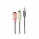 Headset Y-Adapter - 2x 3,5 mm Klinkenkupplung - 3,5 mm Klinkenstecker BS14-05041