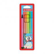 Fasermaler Pen 68 NEON, 6er Kartonetui