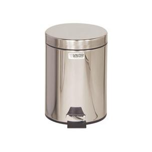 Tret-Abfalleimer, rund, 5,6 Liter, silber FGMST15SSPL