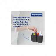 magnetoplan Stifteköcher magnetoTray, medium, blau aus Filz, hergestellt aus 100% recycelten PET-Flaschen, haftet durch extra starke Neodym-Magnete an allen eisenhaltigen Oberflächen, ideal für den Einsatz an Whiteboards, Maße: (B)130 x (T)60 x (H)100 mm, Lieferung unbestückt (1227714)