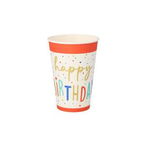 Papp-Trinkbecher "Happy Birthday" 37174