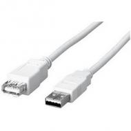 equip USB 2.0 Verlngerun kabel, USB-A Stecker - Kupplung doppelt geschirmt, Farbe: silber-transparent, Lnge: 3,00 m, im Zip-Bag (128751)