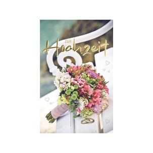 Hochzeitskarte "Blumenstrauß/Ringe" 11-18936