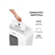 Fellowes Aktenvernichter Powershred LX50, weiß Partikelschnitt: 4 x 37 mm, Schnittleistung: 9 Blatt, Auffangvolumen: 17 Liter, Arbeitsbreite: 220 mm, Sicherheitsstufe: P-4 / T-4, vernichtet Kreditkarten / Heft- & Büroklammern, Sicherheits-Stoppschalter, Eurostecker (100110064)