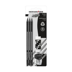 Bleistift-Set WINNER mit Radierer & Spitzdose, 5-teilig 510196