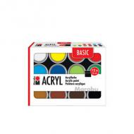 Acrylfarben-Set BASIC, 12 x 18 ml