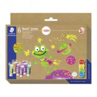 Fingerfarbe Noris junior NEON, 6er Kartonetui