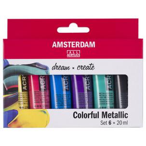Acrylfarbe AMSTERDAM Set BUNTE METALLICS 17820504