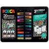 Pigmentmarker POSCA "DOODLE ART", 20er Metallbox