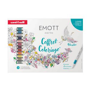 Fineliner EMOTT, 16er Karton-Etui mit Malbuch CF EMOTT/16 001