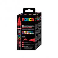 Pigmentmarker POSCA PC-5BR BRUSH, 16er Etui