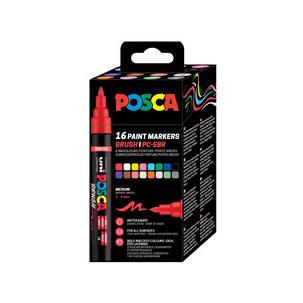 Pigmentmarker POSCA PC-5BR BRUSH, 16er Etui PC5BR/16 PF