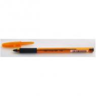 BIC Kugelschreiber Orange Grip, Strichfarbe: schwarz Strichstärke: M, Schaftfarbe: transparent / orange, Griffzone und Endstück in Stichfarbe, gummierte Griffzone, Kugel aus Wolframkarbid, dokumentenecht (811925)