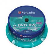 Verbatim Medium DVD-RW  /  4.7 GB  /  4x  /  25er Cakebox (43639)