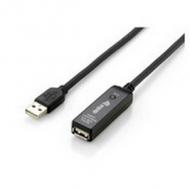 equip USB 2.0 Verlängerun kabel aktiv, USB-A, 10,0 m USB-A Stecker - USB-A Kupplung, für Datenübertragun raten mit bis zu 480 MBit / Sek., Plug & Play, hot swap fähig, unterstützt Windows 98SE / 2000 / ME / XP / Vista / 7 / Mac OS 8.6-10.X, Farbe: schwarz, in Blisterverpackung (133310)