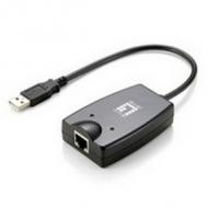 LevelOne USB 2.0 auf Gigabit Ethernet Adapter für 10 / 100 / 1000BaseT Netzwerkadapter, USB 2.0 Anschluss, 1 x RJ45 Kupplung, 1 x USB-A Stecker, unterstützt Auto MDI-X Funktion, abwärtskompatibel zu USB 1.1 und 1.0, Stromversorgung über USB-Port, entspricht IEEE 802.3 / u / ab, Maße: (B)45 x (T)75 x (H)25 mm (USB-0401 / 0540024)