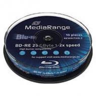 Mediarange bluray 25gb 10pcs bd-re spindel 2x (mr501)