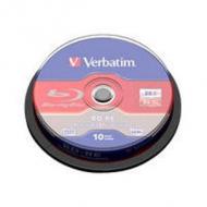 Bluray verbatim 25gb 10pcs bd-re spin 2x single layer (43694)