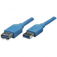 Manhattan usb kabel a -> a st / bu  3.00m blau verl. (322447)