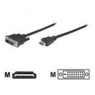 Manhattan hdmi-kabel hdmi a -> dvi(24+1) st / st 1.80m     sw (372503)