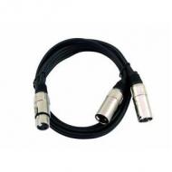 OMNITRONIC Adapterkabel XLR(F) / 2xXLR(M) 3m sw (30225206)