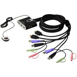 KVM Kabel Switch mit HDMI + USB + Audio, 2-fach CS692