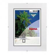 hama rahmenloser Bilderhalter "Clip-Fix", 13 x 18 cm für Bildformat 9 x 13 cm mit Passepartout, Reflex: rund geschliffenes, gewaschenes alglas, Clip-Fix-System für schnelles und einfaches Rahmen (63004  /  00063004)