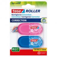 tesa ecoLogo Einweg Mini Korrekturroller 2er Set