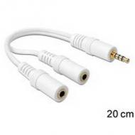 Delock adapter kabel 3,5mm stereo -> 2x 3,5mm st / bu 0.20m (65447)