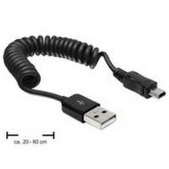 Delock usb kabel a -> mini-b st / st 0.20m-0.60m spiral (83164)