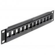 Delock patchpanel 1he 12 keystone ports schwarz (43259)