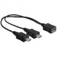 Delock usb kabel micro b -> 2x micro b bu / st  0.20m sw (65440)