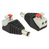 Delock adapter dc 5,5 x 2,1 mm stecker drucktasten 2 pin (65523)