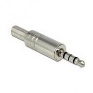 Klinkestecker delock 3,5mm 4pin lötbar silber (65546)