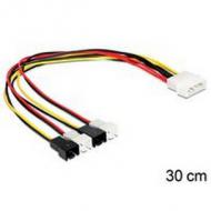 Delock stromkabel molex 4pin -> 4x 2pin lüfter st / st 0.30m (83343)