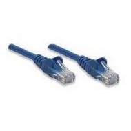 INTELLINET Netzwerkkabel Cat5e U / UTP 0,5m Blau RJ-45 Stecker  /  RJ-45 Stecker Snagless Vergoldete Kontakte Polybeutel (318129)