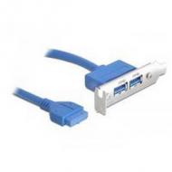 DELOCK Slotblech - USB 3.0 2x Port extern  /  1x Pinheader intern Low Profile (82976)