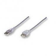 MANHATTAN Hi-Speed USB 2.0 Verlängerungskabel USB 2.0 Typ A Stecker - Typ A Buchse 480 Mbps 4,5m Silber (340502)