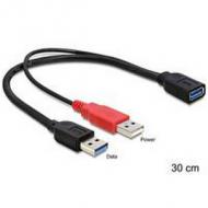 DELOCK Kabel USB 3.0 Y - Buchse 1x USB 3.0-A ST+ USB 2.0-A ST 30cm (83176)