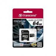 TRANSCEND Premium 64GB microSDXC UHS-I Class10 60MB / s MLC inkl. Adapter (TS64GUSDU1)