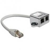 DELOCK RJ45 Port Doppler 1 x RJ45 Stecker 2 x RJ45 Buchsen 2 x Ethernet (65177)