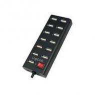 Logilink usb 2.0 hub 13-port schwarz, mit ein / aus schalter (ua0126)