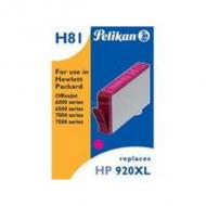 Pelikan wiederbefüllte Tinte 4108951 ersetzt hp HP920XL /  Nr. 920 XL, magenta, Inhalt: 13 ml, Gruppe 1718 wiederaufbereitet nach DIN 33871-2 (4108951 / H81) für hp Offi jet 6000 / 6000 Wireless / 6000 special Edition / 6500 /