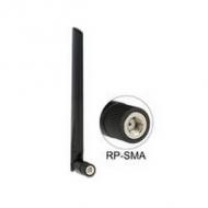 DELOCK Antenne WLAN RP-SMA 802.11 ac / a / h / b / g / n 3-5 dBi omni Gelenk schwarz (88898)