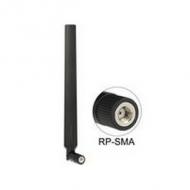 DELOCK Antenne WLAN RP-SMA 802.11 ac / a / h / b / g / n 4 - 7 dBi omni Gelenk schwarz (88899)